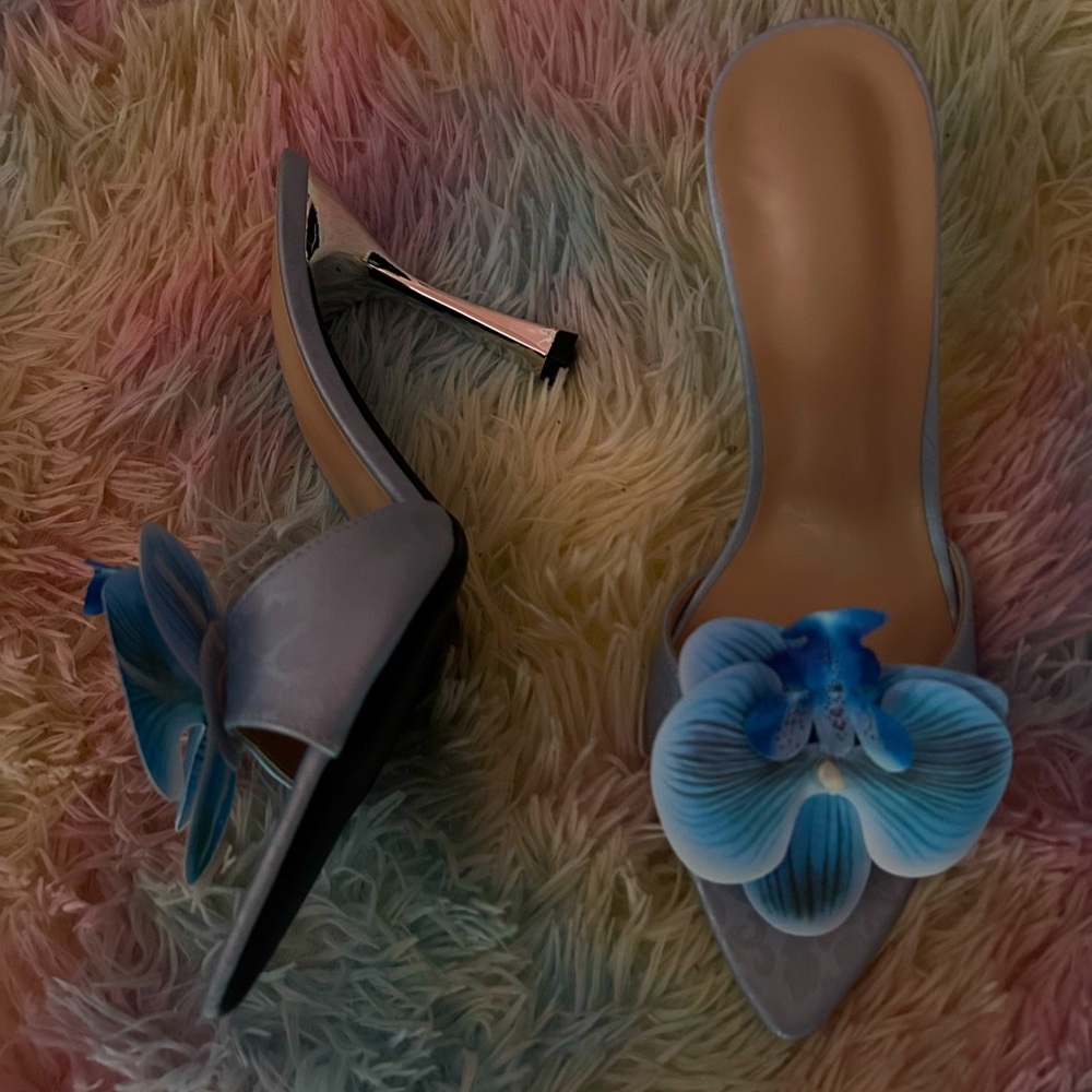 Blue stylish vacation-like heels